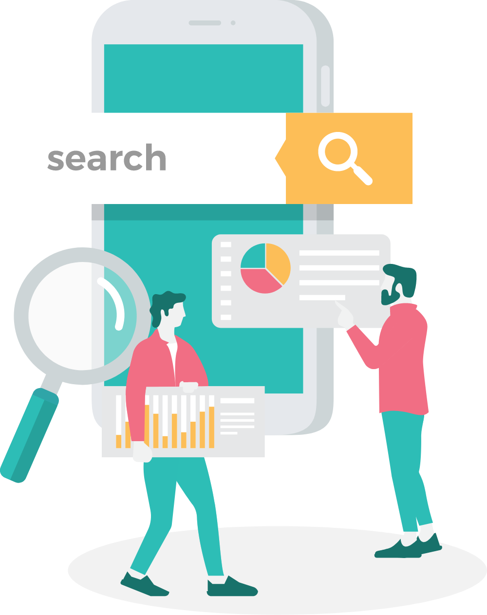 Abstract graphic showing marketing charts